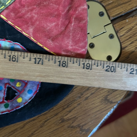 Vintage NEPAL BOHO Hippie PEACE SKULLS Patchwork Shoulder Hippie Bag - Picture 8 of 11